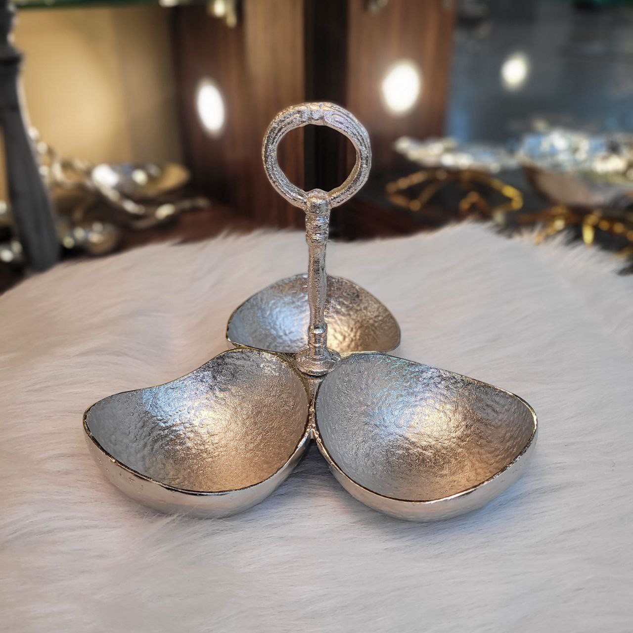 اردو خوری 3 پیاله طرح چکشی جنس آلومینیوم خالص