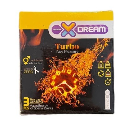کاندوم ایکس دریم مدل Turbo بسته سه عددی