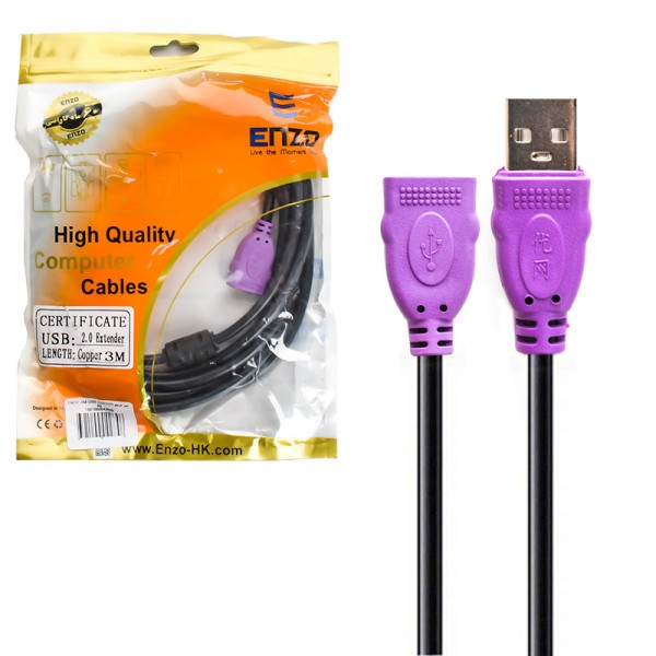 کابل افزایش طول USB انزو طول 3 متر مدل A3