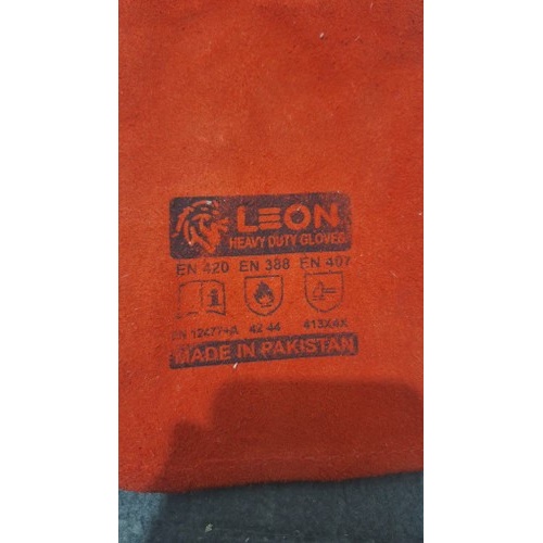 دستکش جوشکاری لئون LEON هوی دیوتی ساق بلند ساخت پاکستان