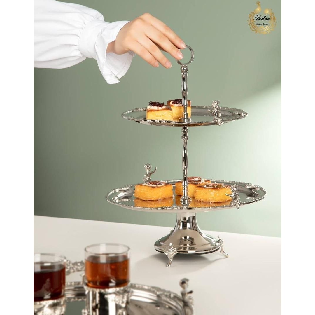 شیرینی خوری دو طبقه پایه دار بلانزا