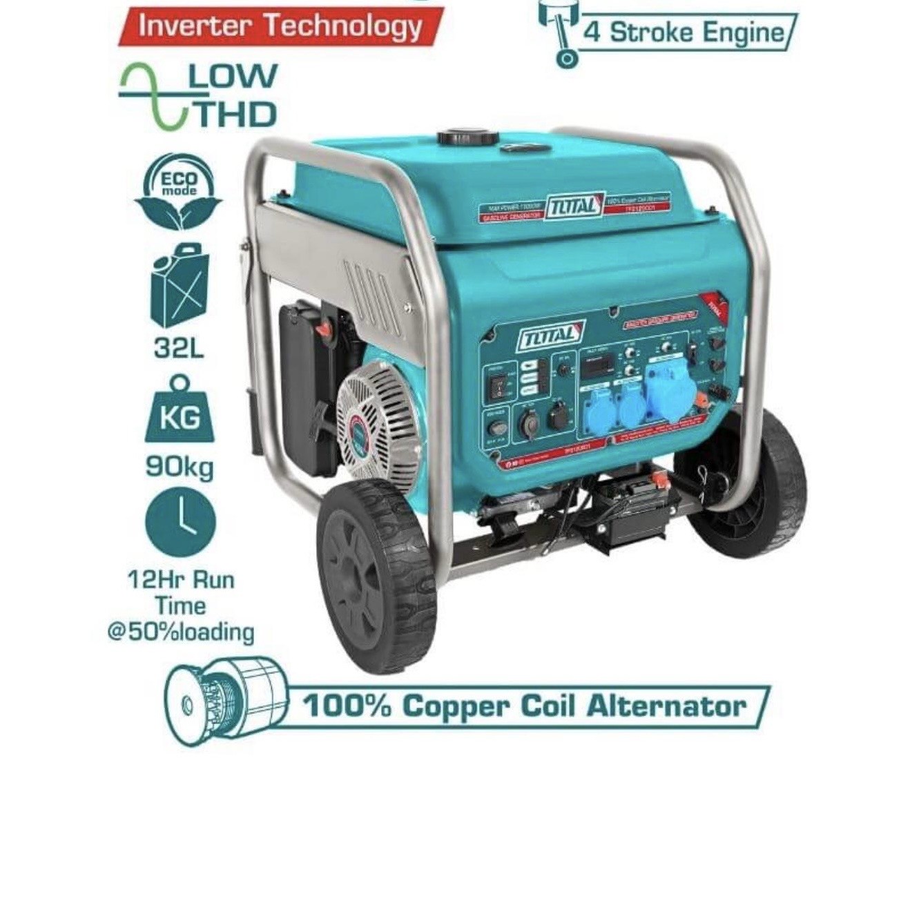 موتور برق بنزینی 12 کیلو وات ریموت استارت توتال دارای پورت ATS مدل TP3120001CEP
