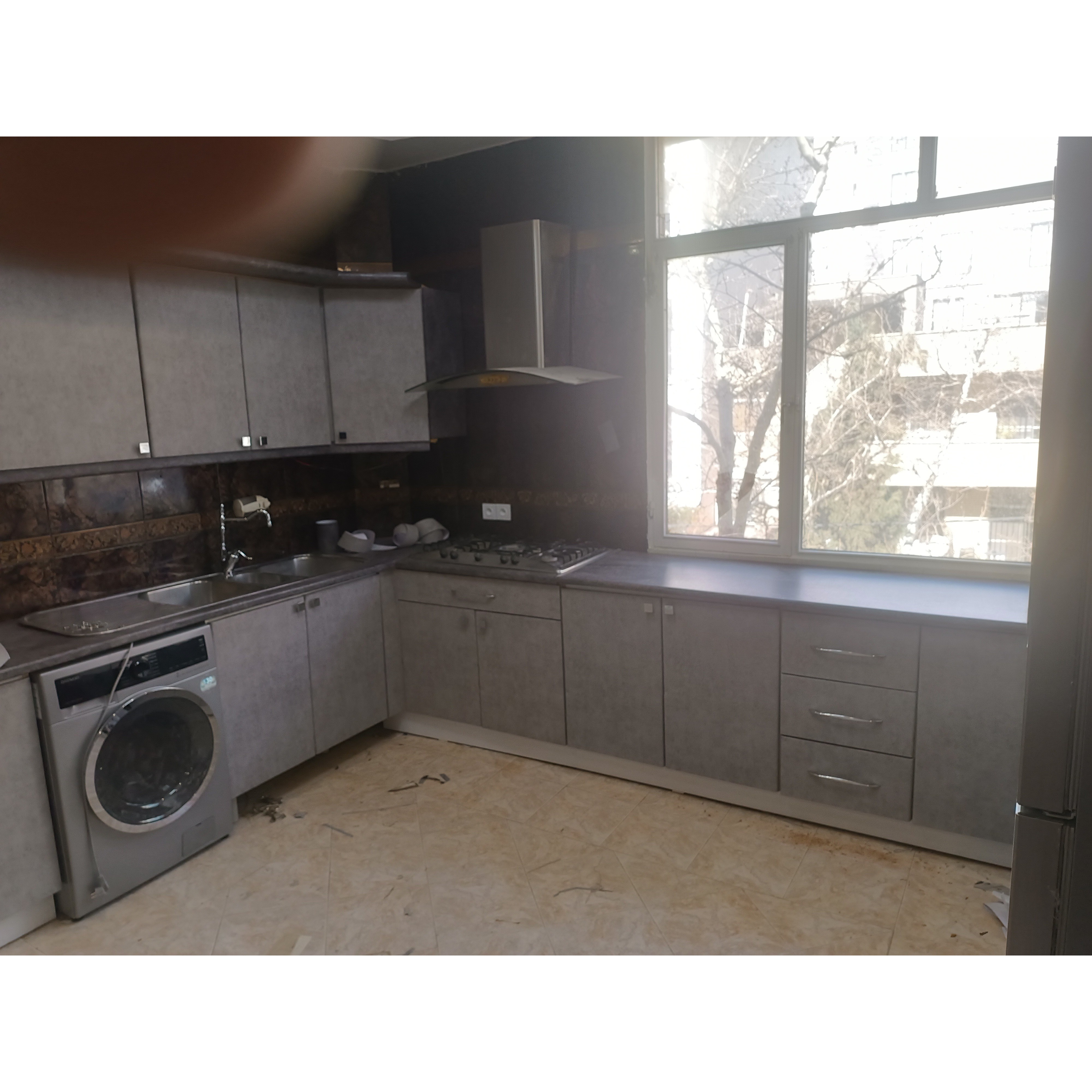 برچسب کابینت کد 4515 طرح بتن پتینه ای طوسی