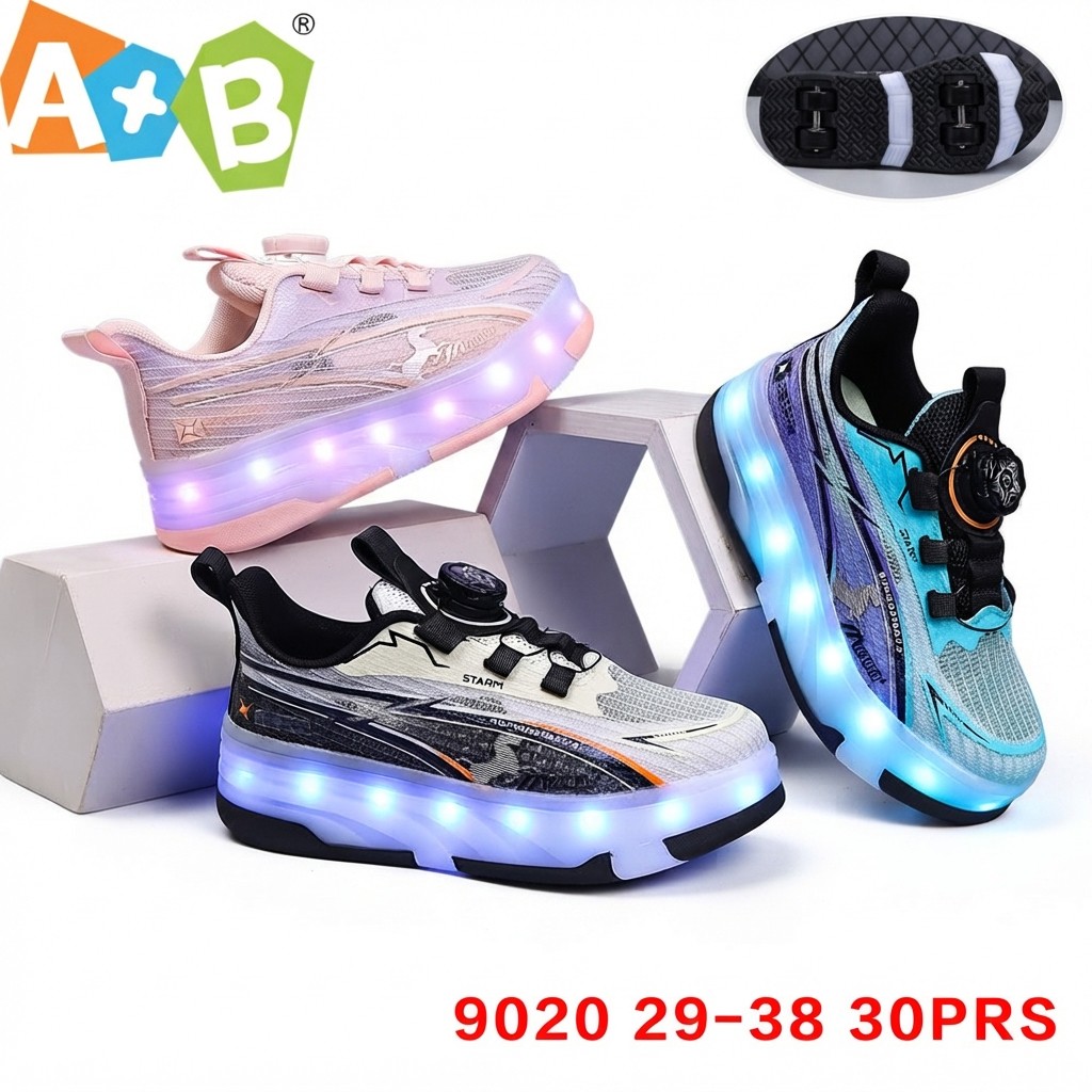 کفش اسکیتی چراغدار دخترانه و پسرانه کد 9020