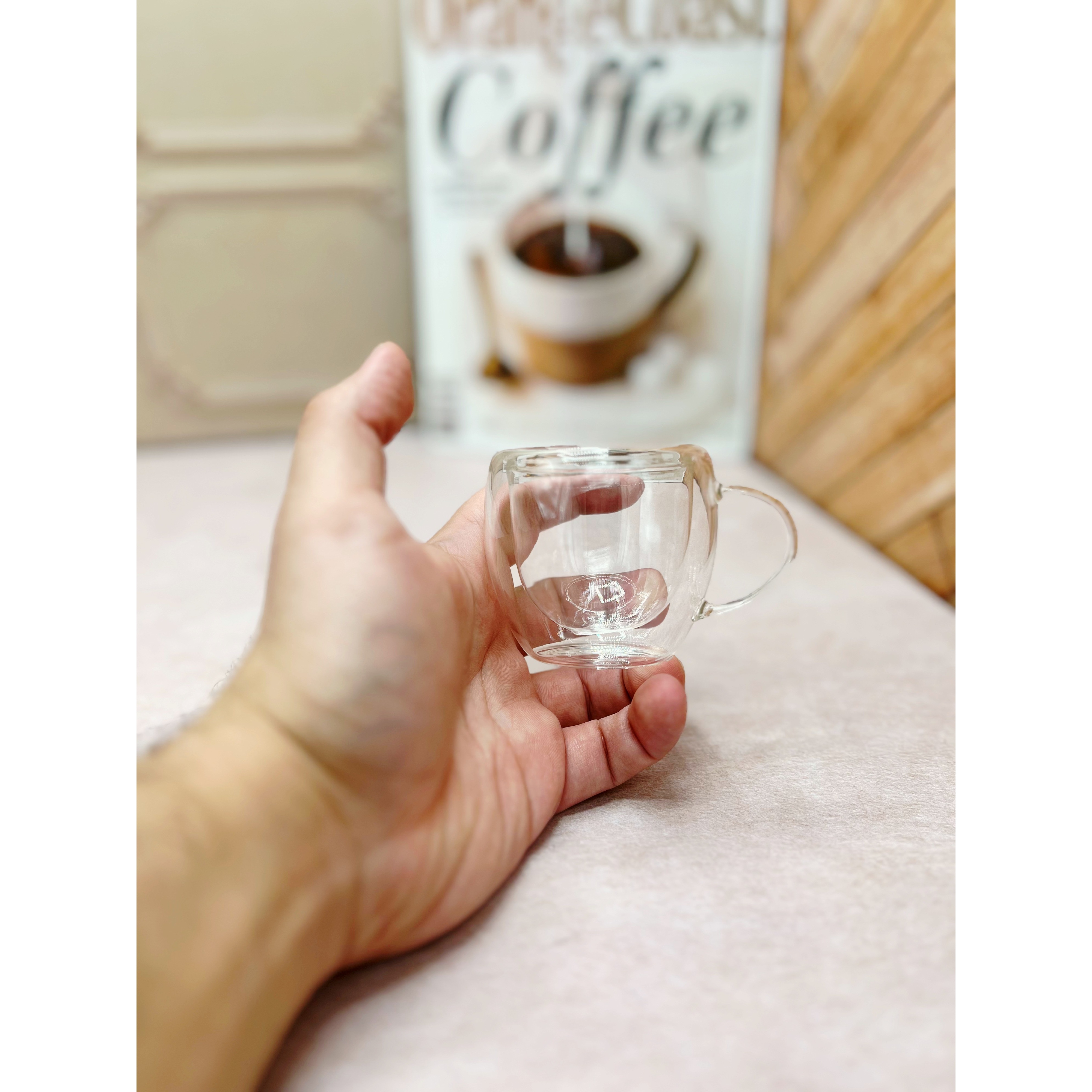 شات شیشه ای دوجداره دسته دار