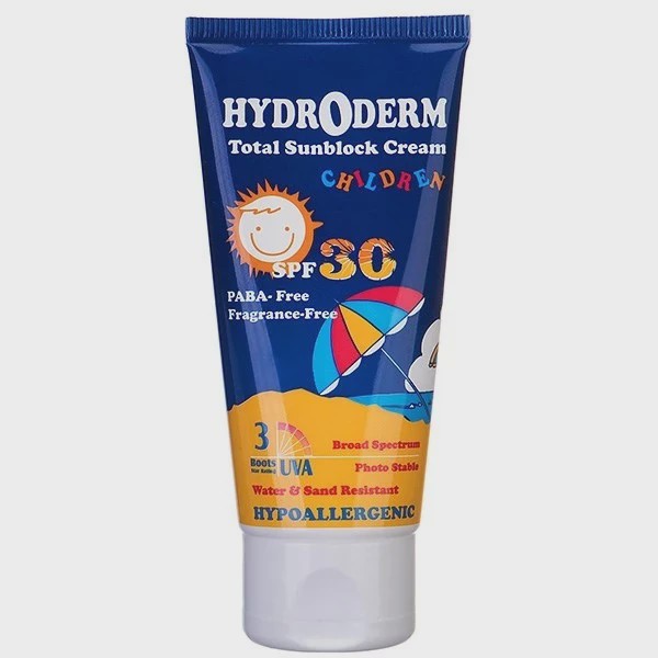 ضد آفتاب بچه هیدرودرم SPF 30 مقاوم در برابر آب و شن