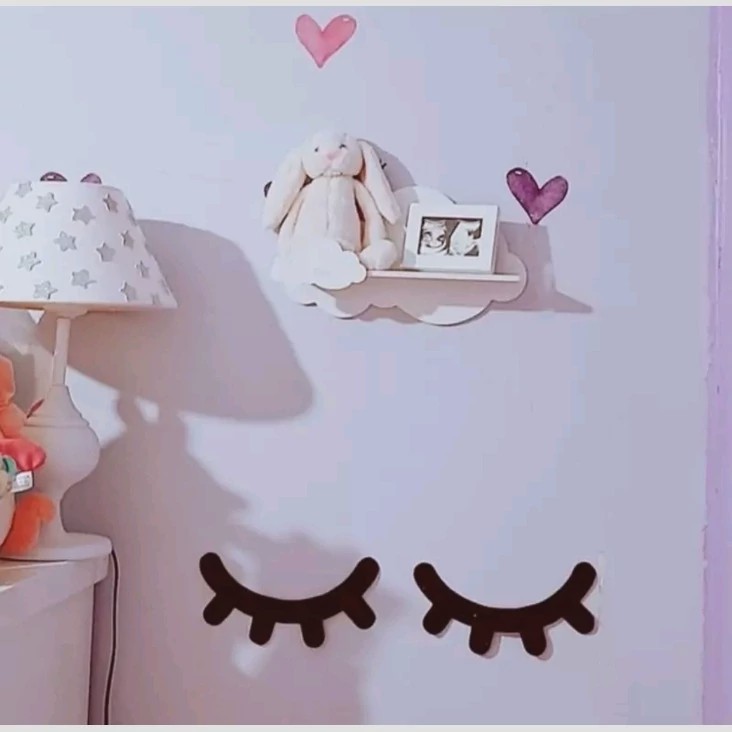 شلف دیواری اتاق کودک مدل ابر دوقلو سیسمونی
