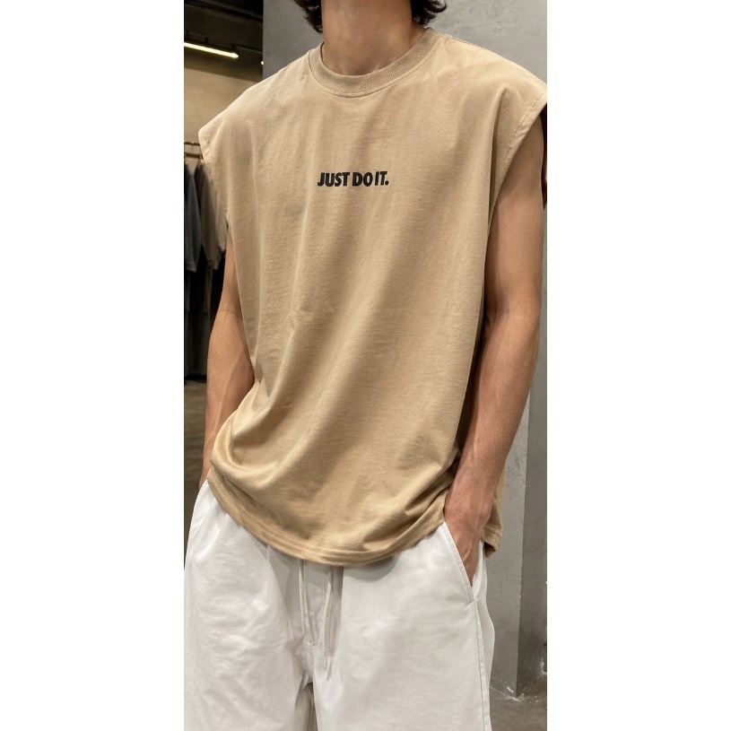 وست مردانه مدل کژوال رنگ خاکی (Sand) Sand Minimalist Sleeveless Vest - Just Do It Edition