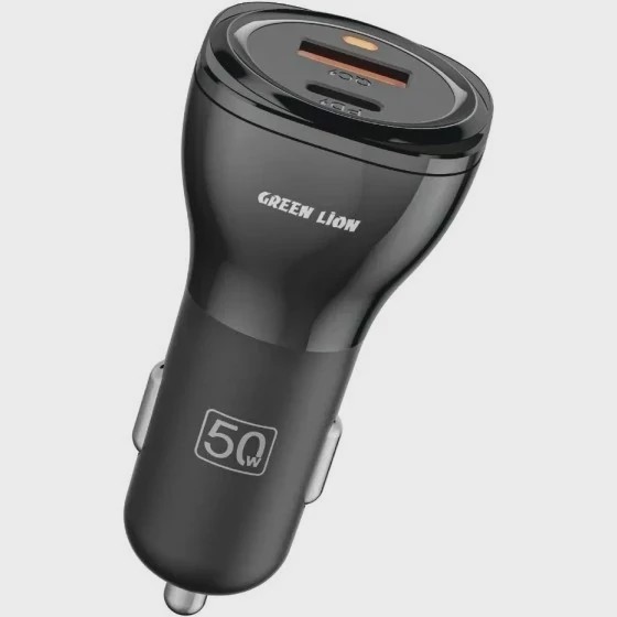 شارژر فندکی دو پورت Dual Port Car Charger 50W (PD 30W QC 20W) گرین لاین