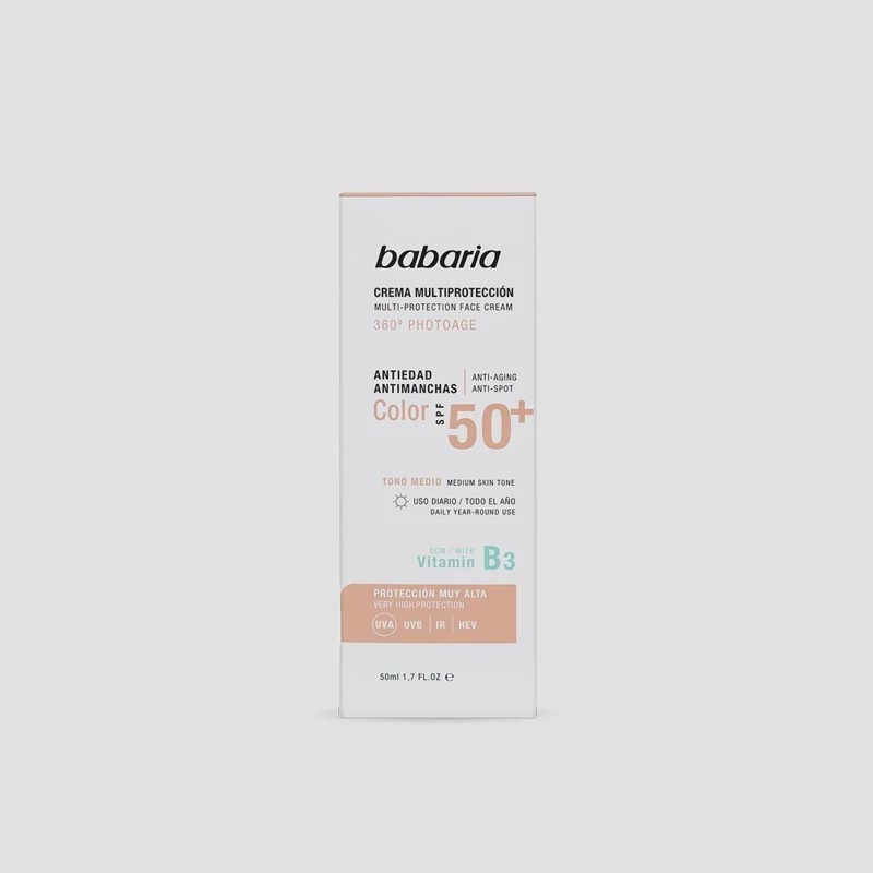 کرم ضد آفتاب رنگی SPF 50 باباریا 50 میل