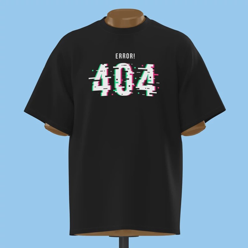 تیشرت Error 404 Page Not Found کیفیت عالی مشکی