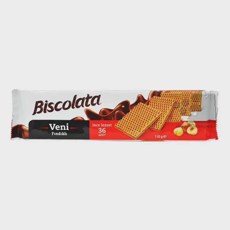 ویفر کرم شکلات فندقی 36 عدد بیسکولاتا biscolata