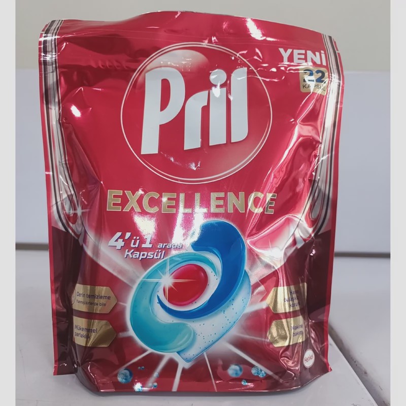 قرص ظرفشویی پریل اکسلنس EXCELLENCE مدل 4in1 بسته22 عددی