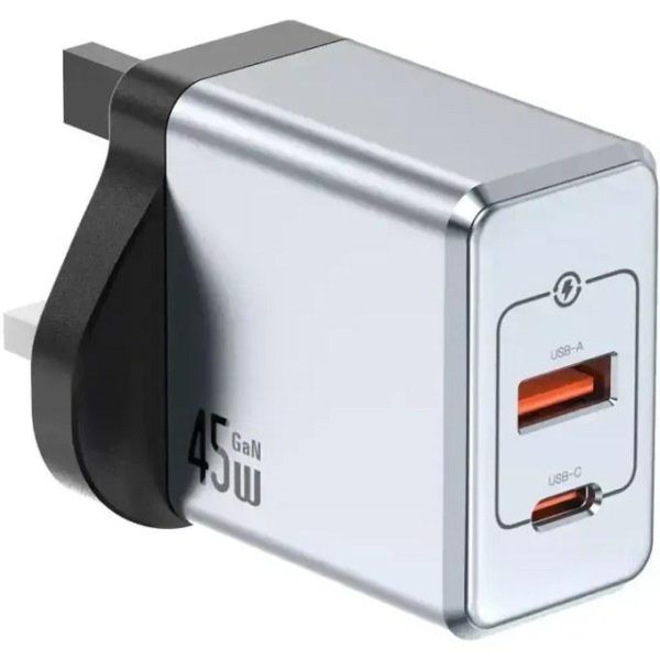 شارژر دیواری گرین لاین 45W مدل Green Lion GaN UK GNGAN45WUKGY