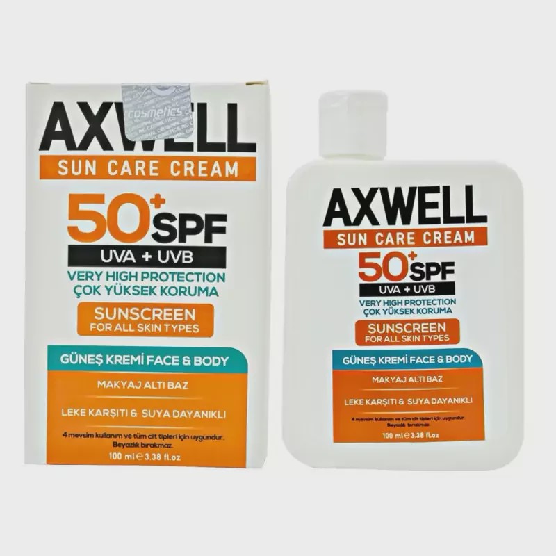 ضد آفتاب آکسول AXWELL ضد لک اس پی اف 50 حجم 100 میل محافظت بسیار قوی