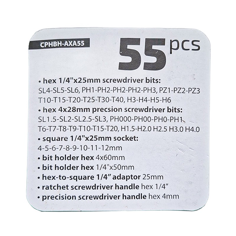 سری پیچ گوشتی کرون مدل CPHBH-AXA55 مجموعه 55 عددی توس