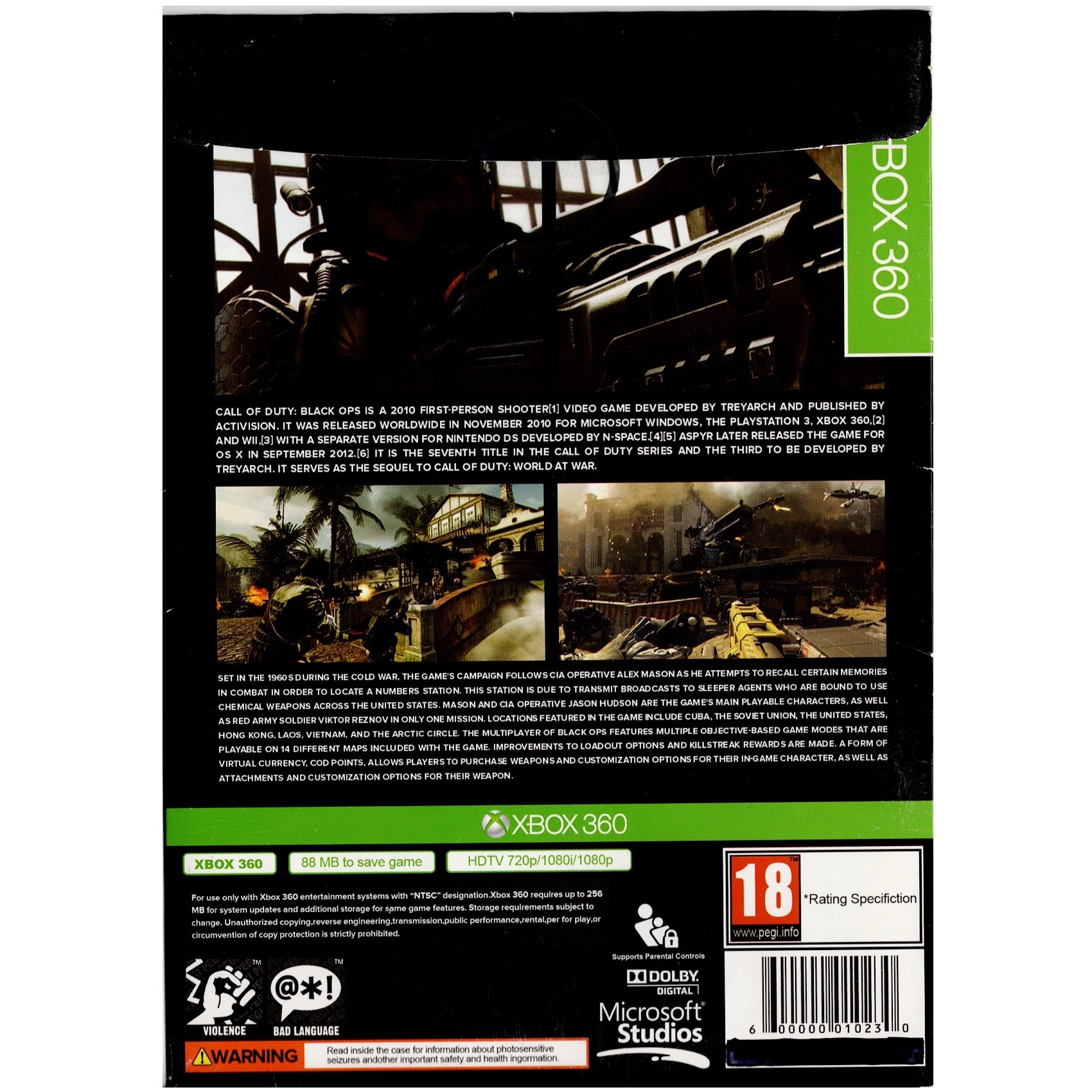 بازی Call of Duty Black Ops - نسخه اصلی دیسک کنسول Xbox 360