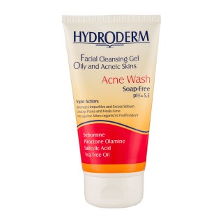 ژل شستشوی صورت هیدرودرم مدل Acne Wash مناسب پوست چرب حجم 150 میلی لیتر