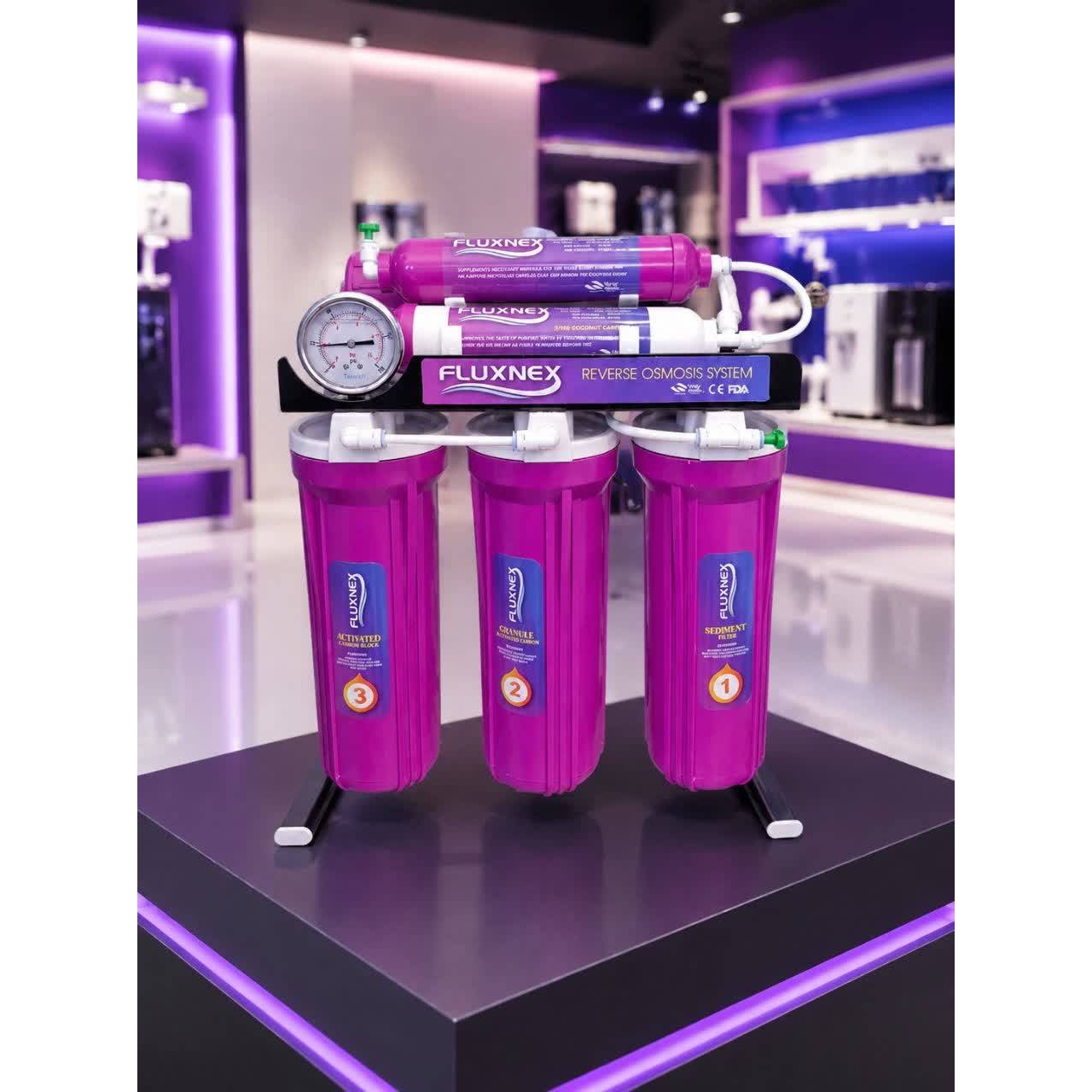دستگاه تصفیه آب Fluxnex RO مجهز به گیج فشار روغنی