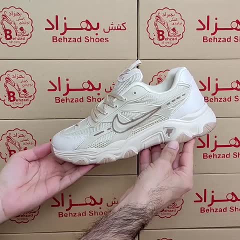 کتونی نایک دخترانه زنانه سایز 37 تا 40 رنگ کرم زیره پیو کفی طبی لژ چهار سانتی رویه راشل پُختی وچرم مصنوعی سبک راحت