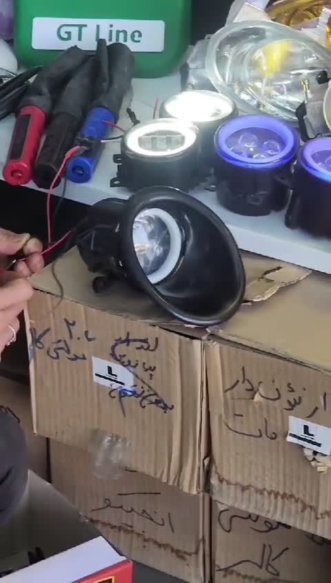 پرژکتور مه شکن تایگر ایرانی تک رنگ نئون آبی ابی لنزدار جفتی