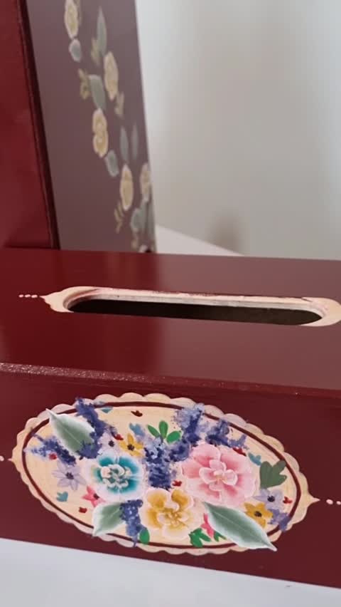 سطل و جعبه دستمال کاغذی چوبی (سایز بزرگ)