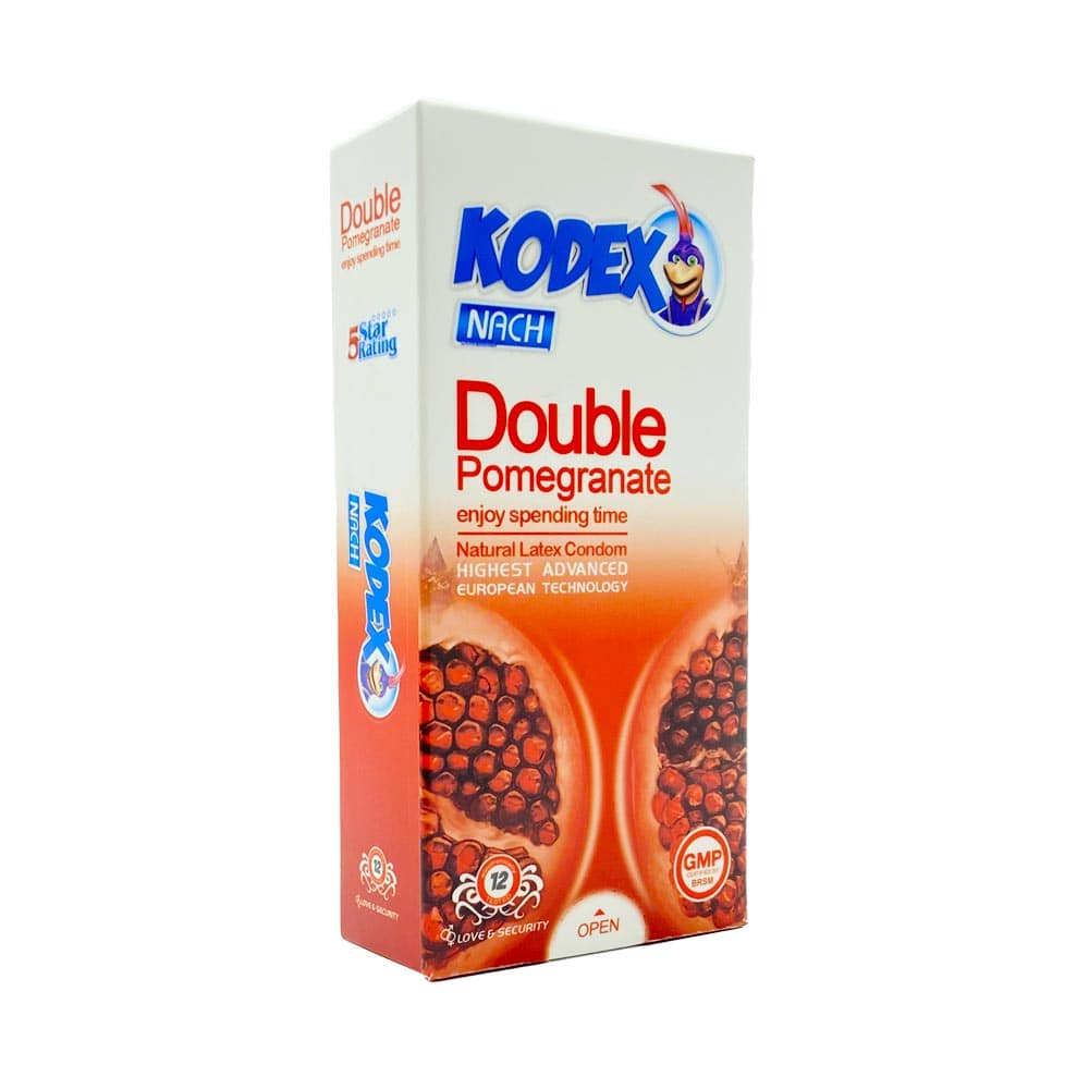 کاندوم کدکس مدل Double Pomegranate حاوی ژل انار-بسته 12 عددی مدل 2
