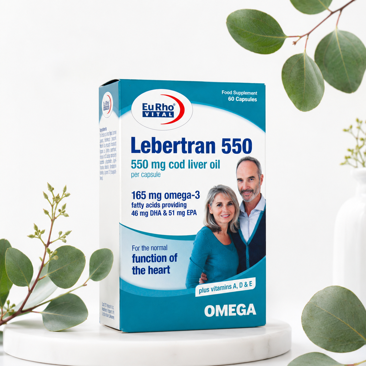 کپسول امگا 3 یوروویتال مدل Lebertran 550 بسته 60 عددی