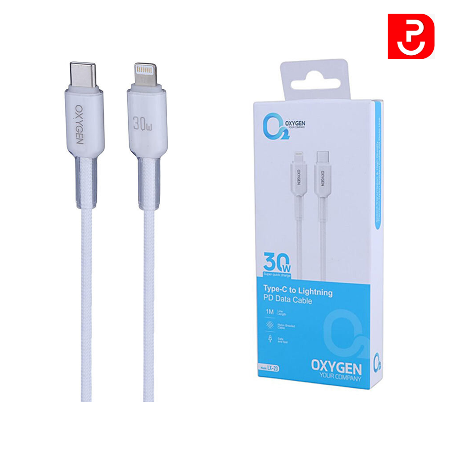 کابل تایپ سی - لایتینینگ فست شارژ اکسیژن 30W مدل LX-23 اورجینال