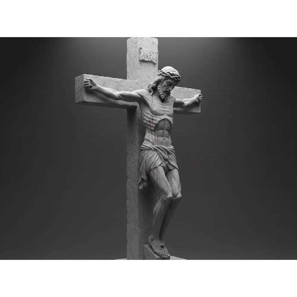 مجسمه پرینت سهبعدی عیسی مسیح بر روی صلیب Jesus Christ Crucifix