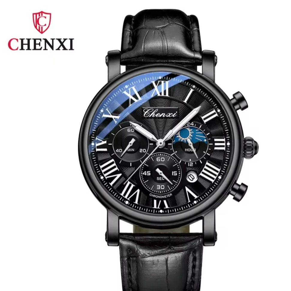 ساعت مچی مردانه چنکسی مدل CHENXI 973 مشکی چرم