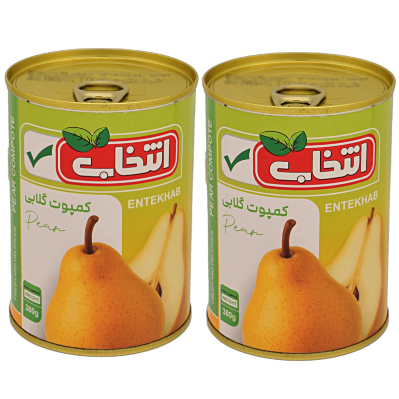 کمپوت گلابی انتخاب - 380 گرم بسته 2 عددی