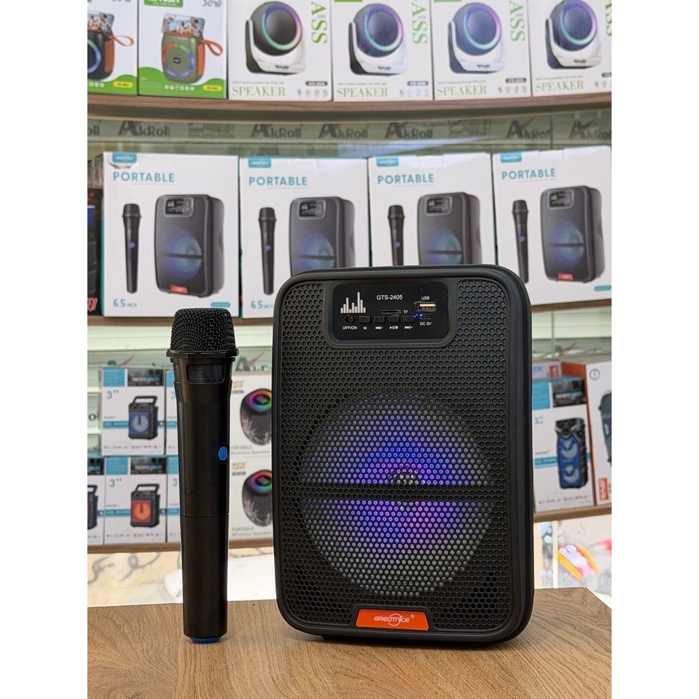 اسپیکر قابل حمل GREATNICE مدل GTS-2405 به همراه میکروفون اختصاصی، درایور 6.5 اینچی و قابلیت رقص نور