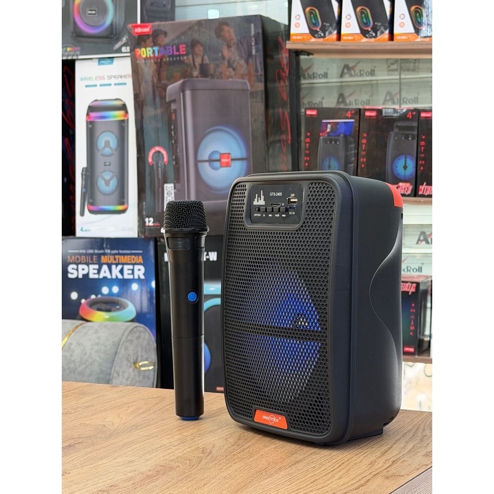 اسپیکر قابل حمل GREATNICE مدل GTS-2405 به همراه میکروفون اختصاصی، درایور 6.5 اینچی و قابلیت رقص نور