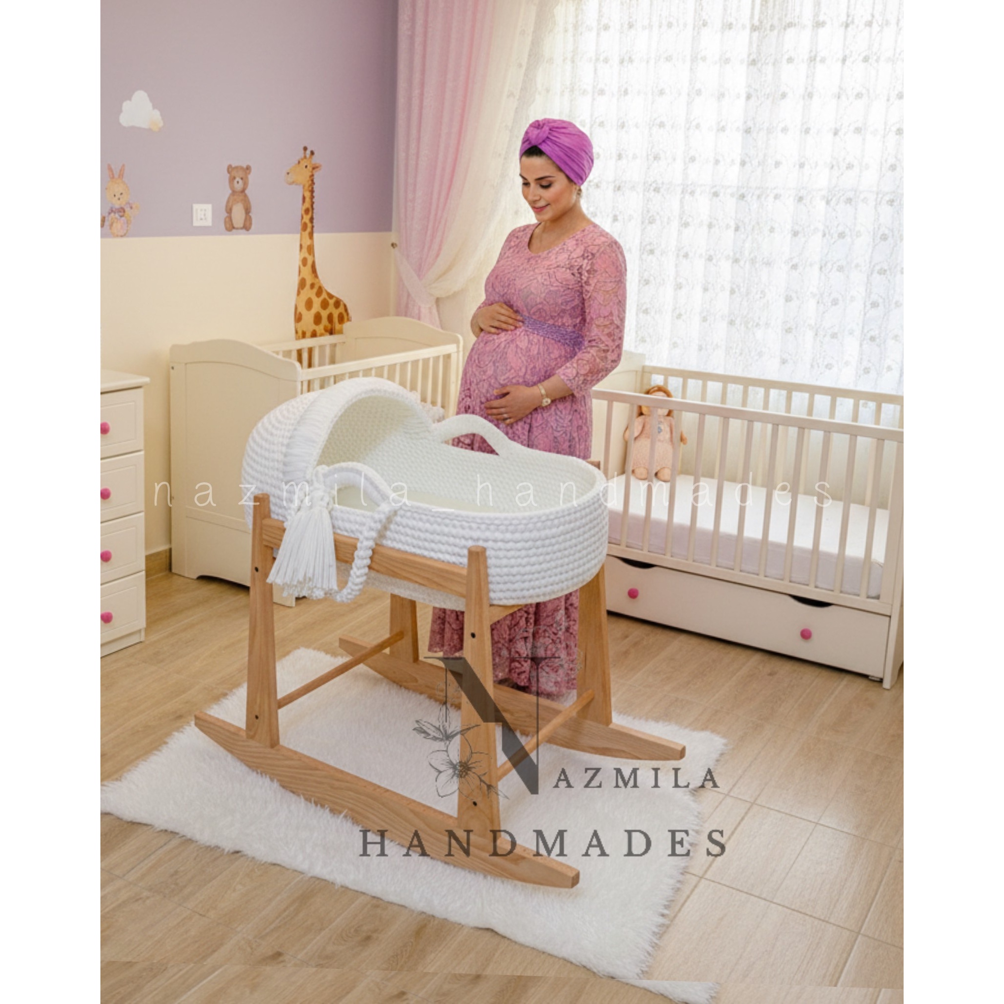 گهواره نوزاد مدل سایبان کامل (ست کامل)