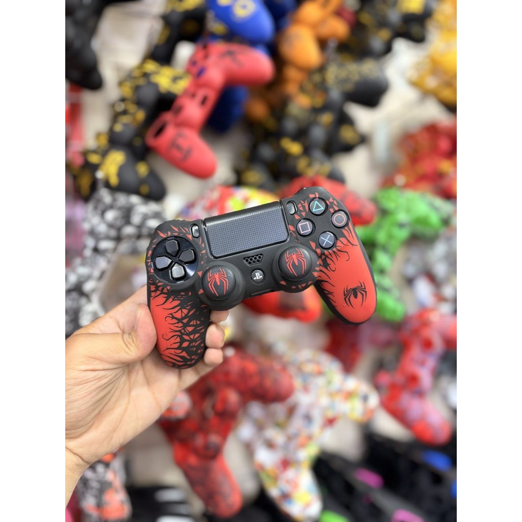 کاور دسته سیلیکونی Ps4 دو عدد سر آنالوگ برجسته spiderman
