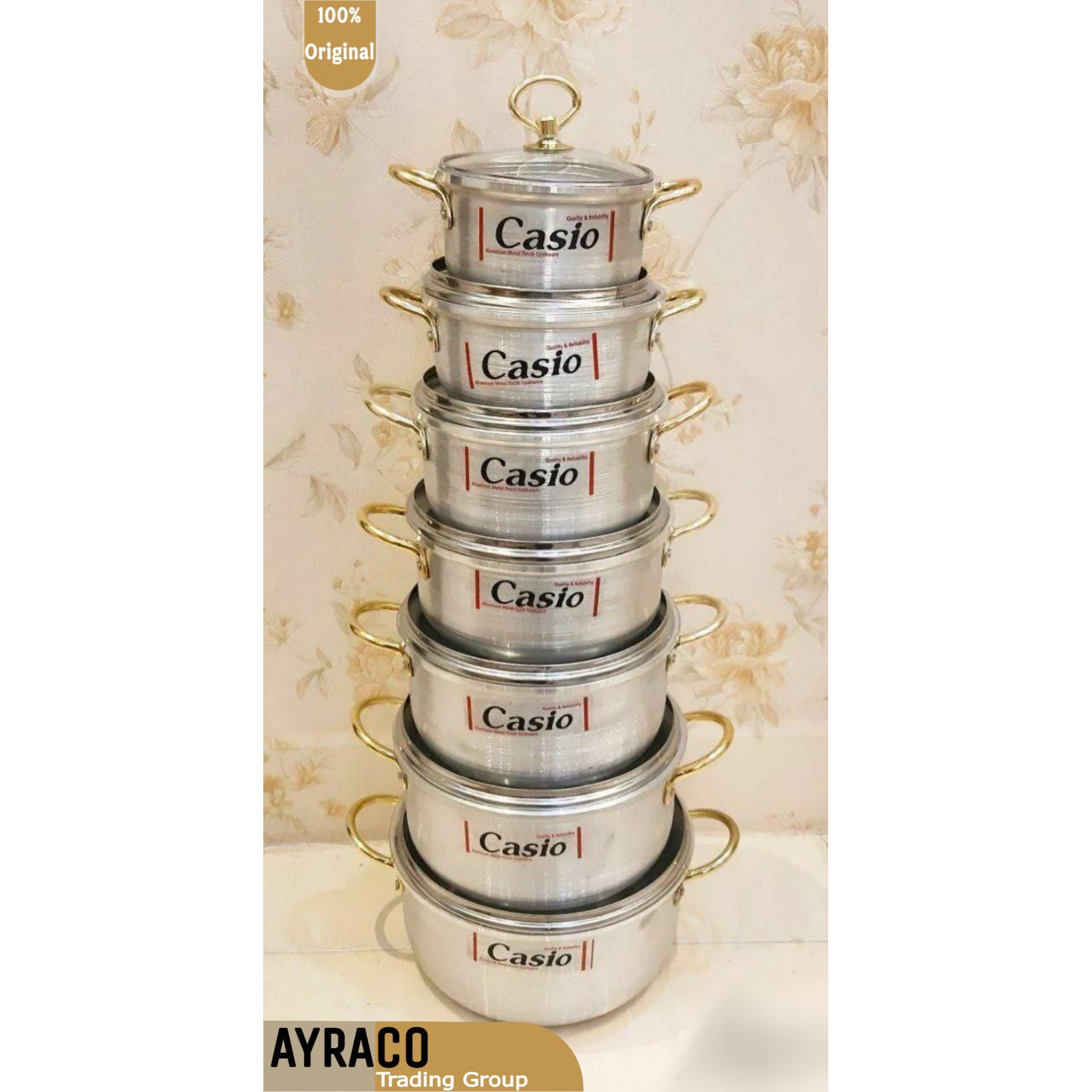 سرویس قابلمه 14 پارچه آلومینیومی برند کاسیو ( casio ) قابلمه های حرفه ای آشپزخانه