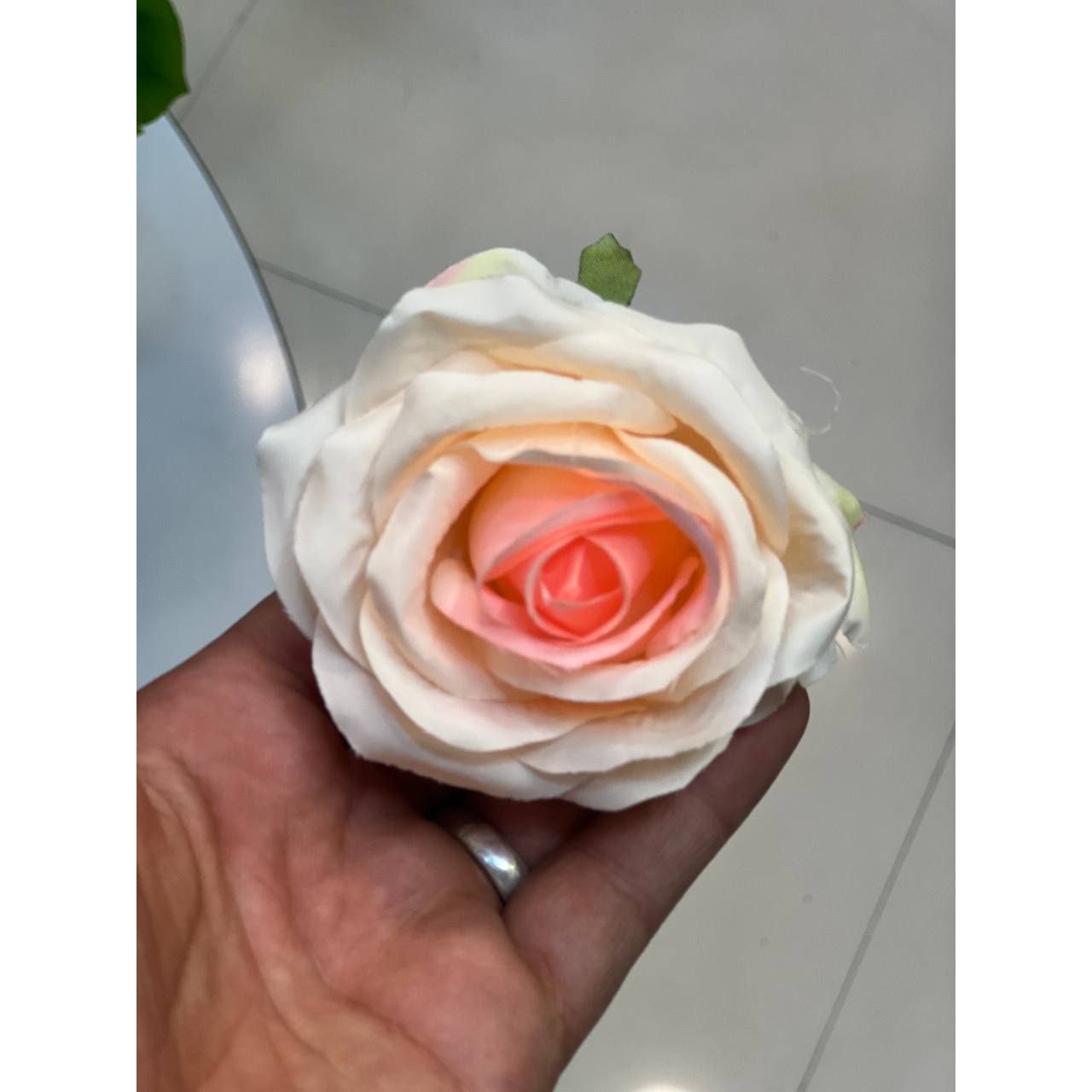 سرگل رز گلبهی مصنوعی سایز بزرگ وارداتی
