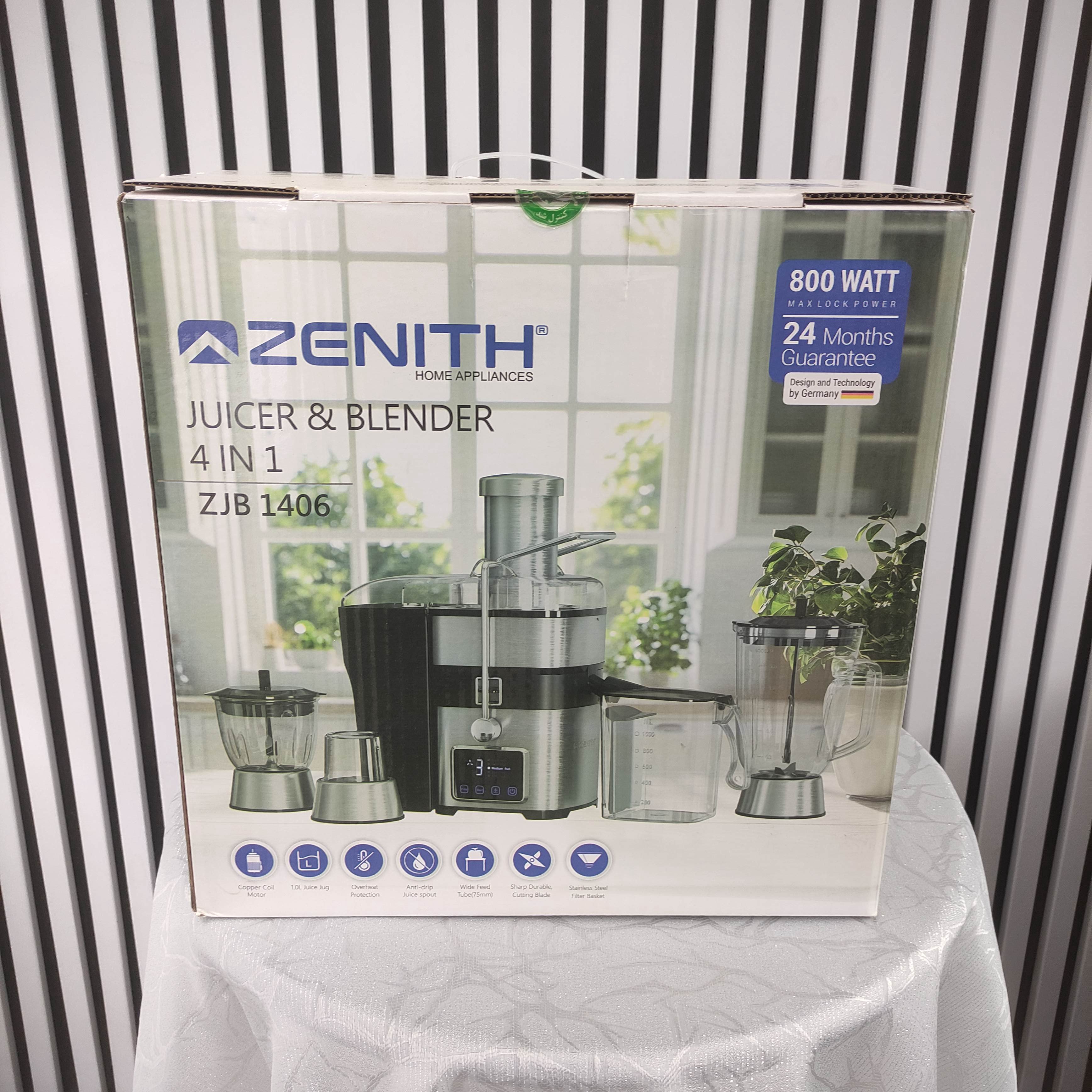 آبمیوه گیری چهارکاره دیجیتال لمسی استیل زنیت مدل ZJB-1406