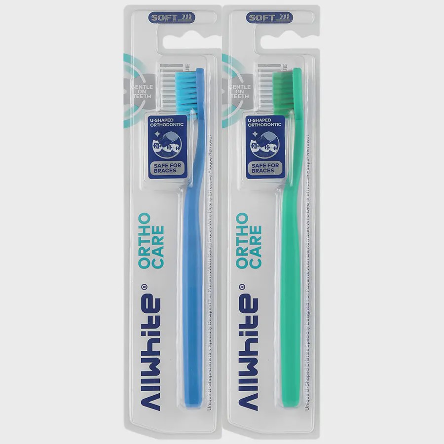 مسواک آل وایت مدل Ortho Care با برس نرم Allwhite Soft Ortho Care Toothbrush