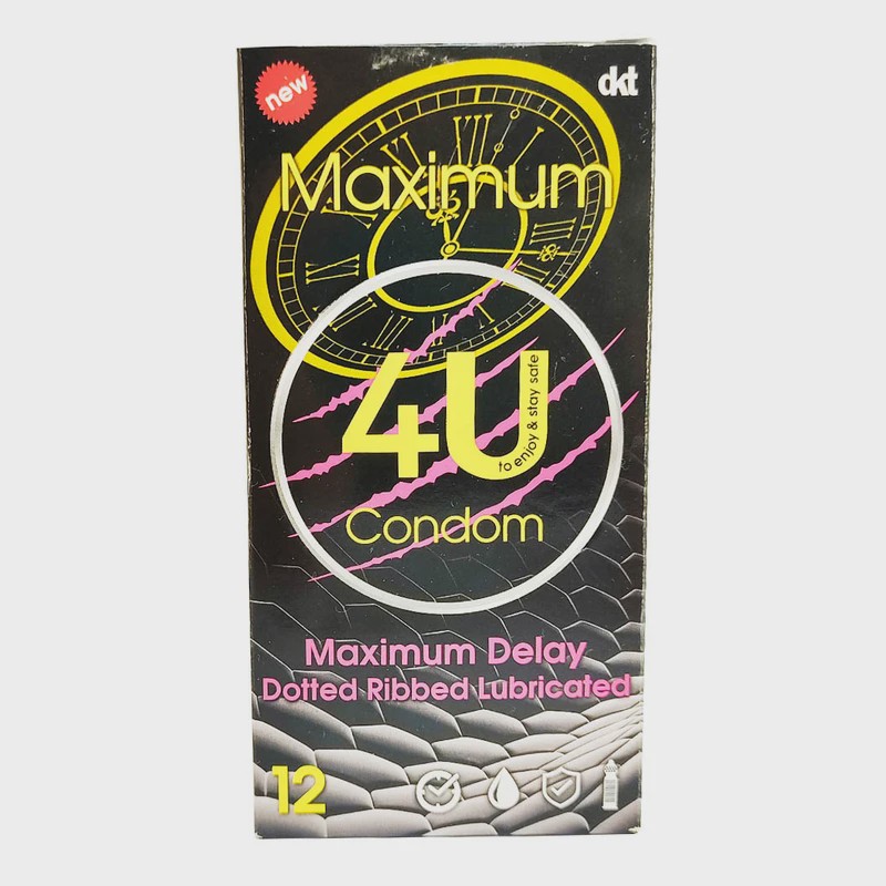 کاندوم خاردار و شیاردار ماکزیمم فور یو Maximum Delay Dotted Ribbed Lubricated Condom Four U