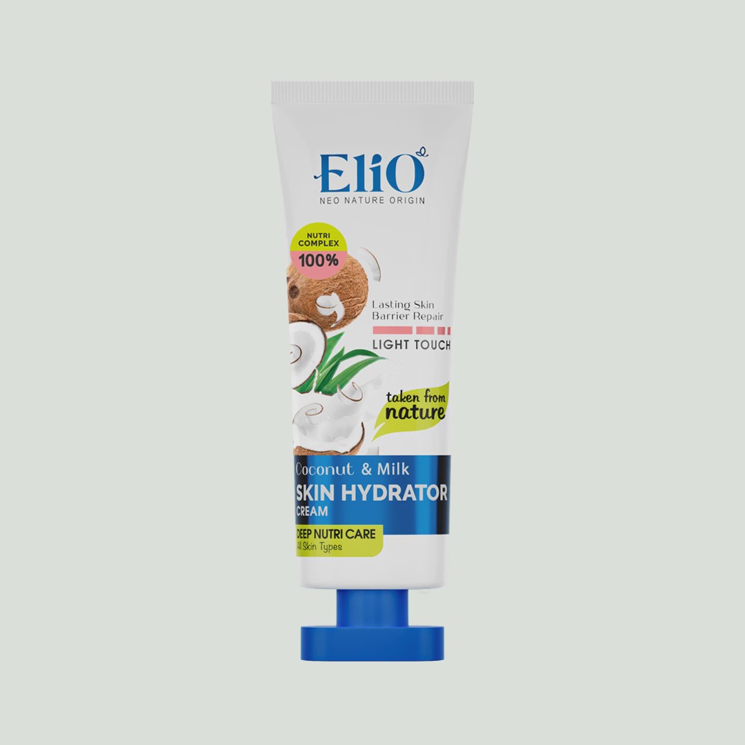 کرم مرطوب کننده نارگیل و شیر حجم 75 میلی لیتر الیو Elio Coconut And Milk Skin Hydrator Cream 75 ml