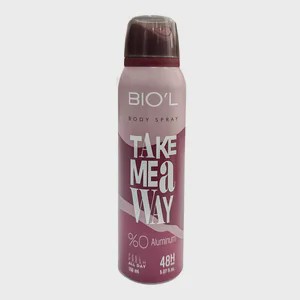 اسپری بدن مردانه بیول مدل TAKE ME AWAY حجم 150 میلیلیترBODY SPRAY BIOL FOR MEN