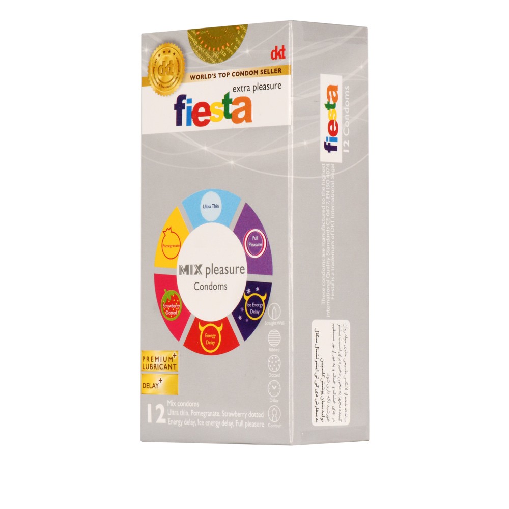 کاندوم میکس پلژر فیستا 12 عددی fiesta mix pleasure condom 12pcs