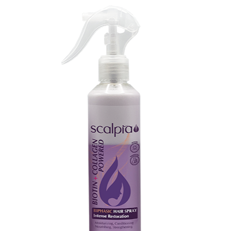 اسپری دوفاز موی سر حاوی بیوتین و کلاژن اسکالپیا Biotin And Collagen Biphasic Hair Spray Scalpia