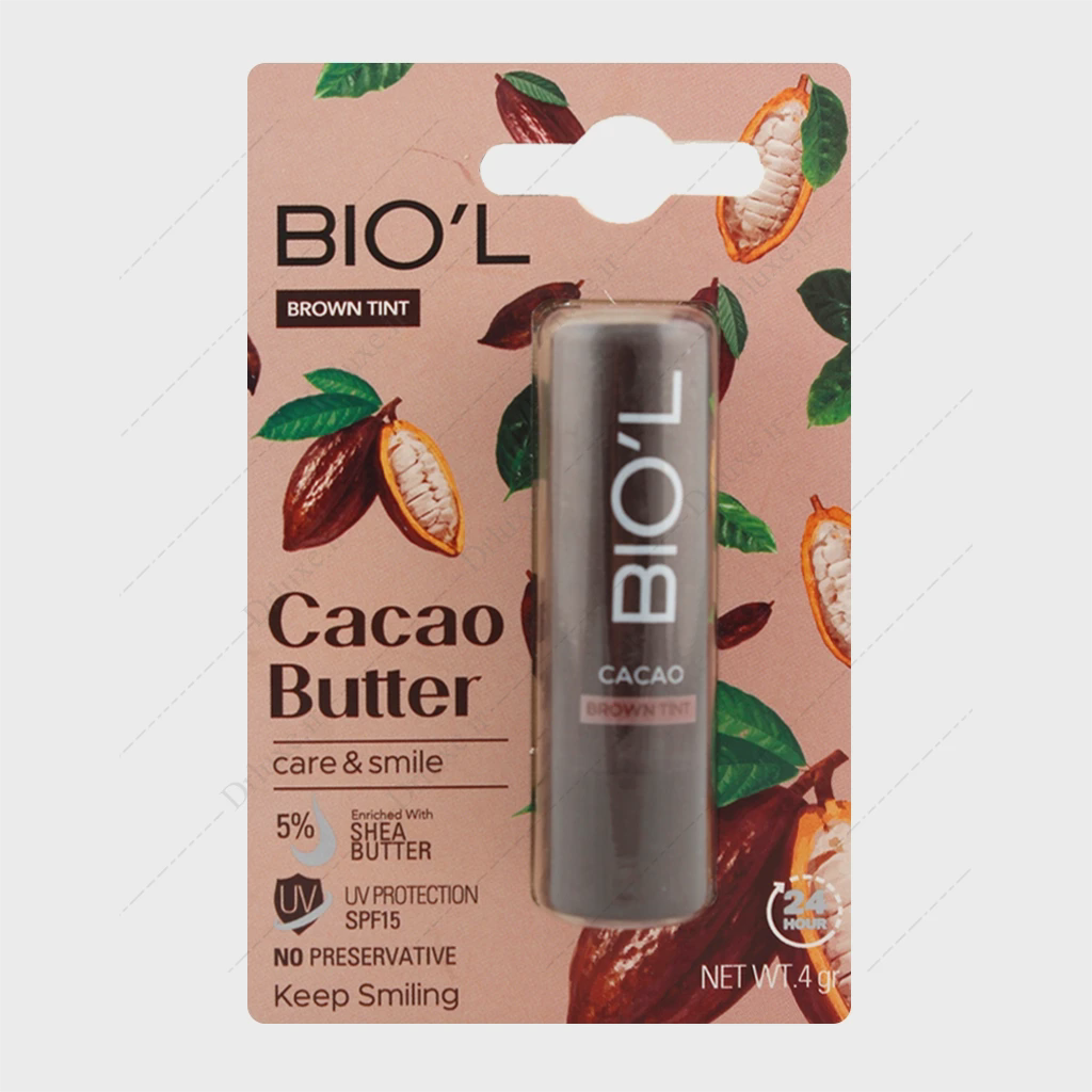 بالم نرم کننده لب بیول با رنگ و طعم کاکائو 4 گرم biol cocoa lip balm 4g