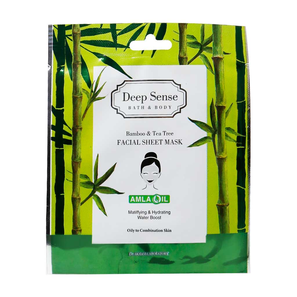 ماسک صورت نقابی بامبو و درخت چای دیپ سنس Bamboo And Tea Tree Facial Sheet Mask Deep Sense