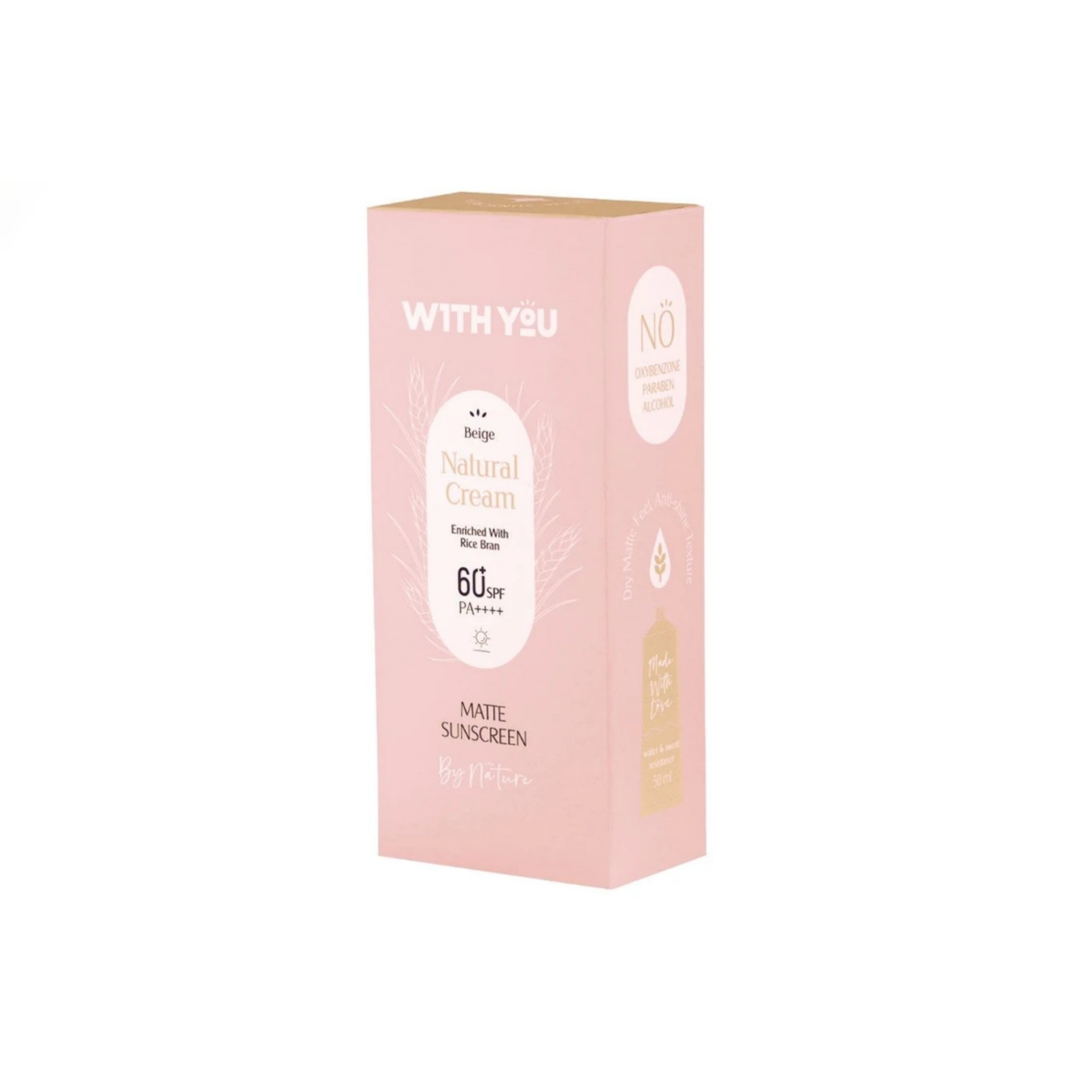 کرم ضد آفتاب رنگی ویت یو spf60 مدل Natural cream محافظ UVA UVB مناسب برای انواع پوست حجم 50 میلی لیتر