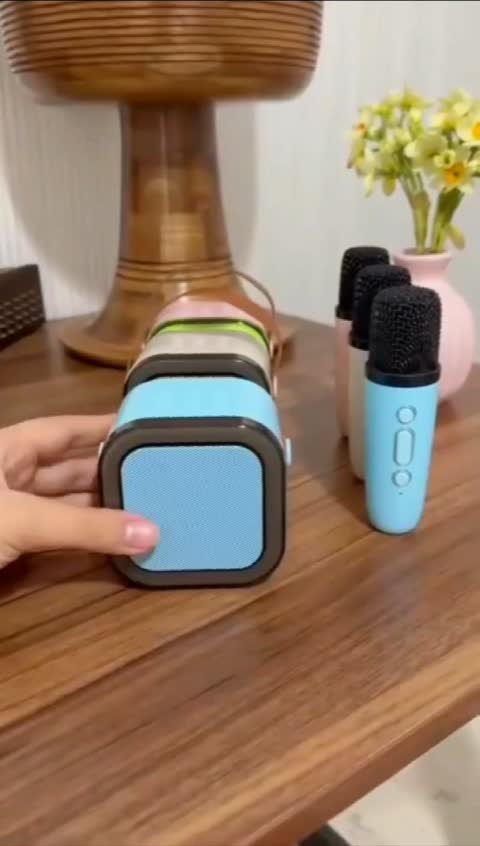 اسپیکر و میکروفون بلوتوثی چند حالته با دو عدد میکروفون قابل حمل مناسب سخرانی کلاس درس تقلید صدا تغییر صدا