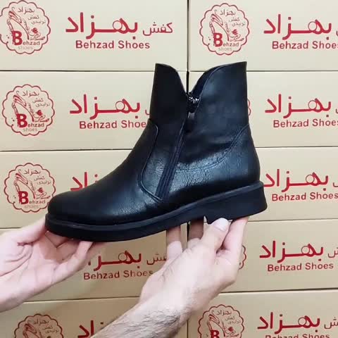 کفش زمستانی دخترانه زنانه سایز 37 تا 40 کفی طبی رنگ مشکی بغل زیپ زیره پیو لژ سه سانتی رویه چرم صنعتی